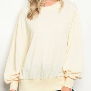 Cream Long Sleeve Top